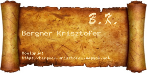 Bergner Krisztofer névjegykártya